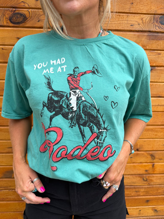 YOU HAD ME AT RODEO GRAPHIC TEE
