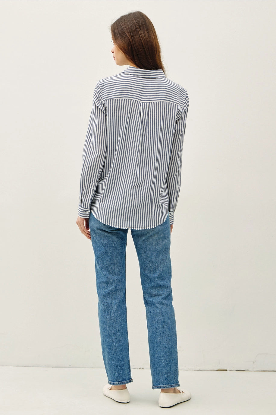 STRIPED BUTTON UP TOP