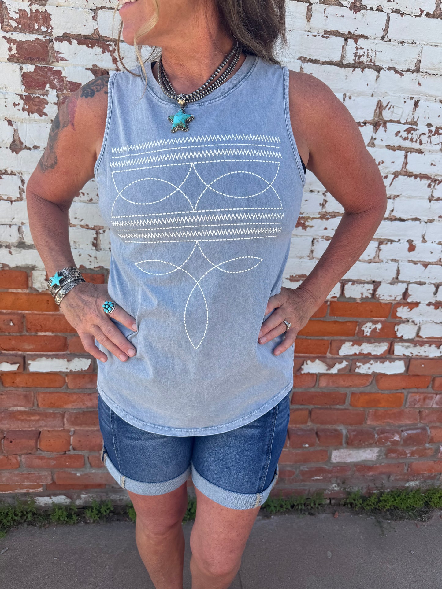 BELLA-BOOT STITCH TANK