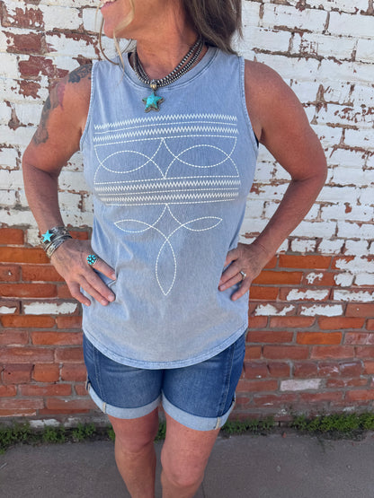 BELLA-BOOT STITCH TANK