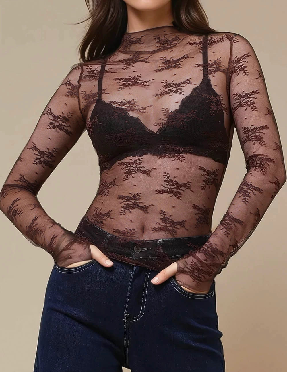 Floral Lace Mesh Top