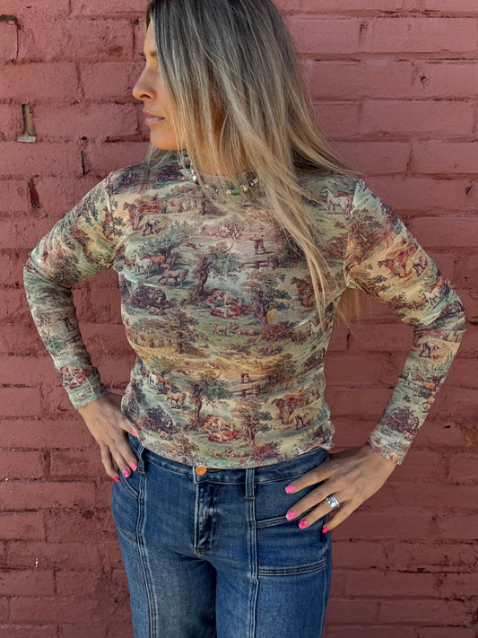 VINTAGE HORSE MESH TOP