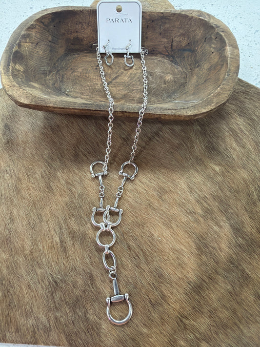 SNAFFLE BIT LARIAT NECKLACE SET