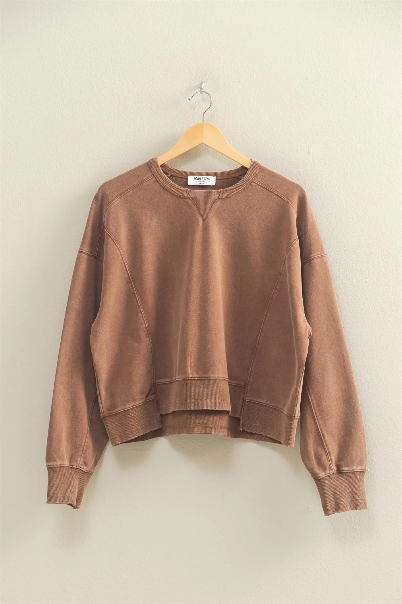 CREWNECK RAW HEM SWEATSHIRT