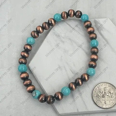 COPPER AND TURQUOISE NAVAJO INSPIRED BRACELET