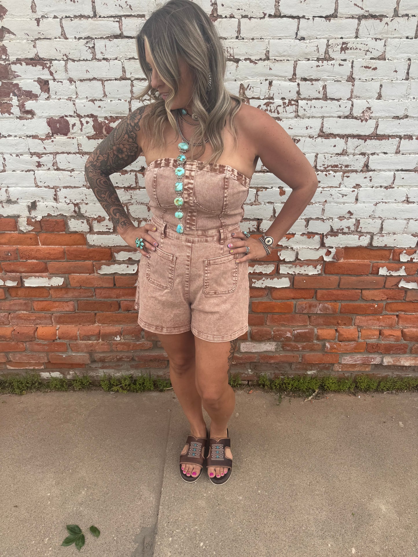 LORRETA-SHORT TUBE ROMPER