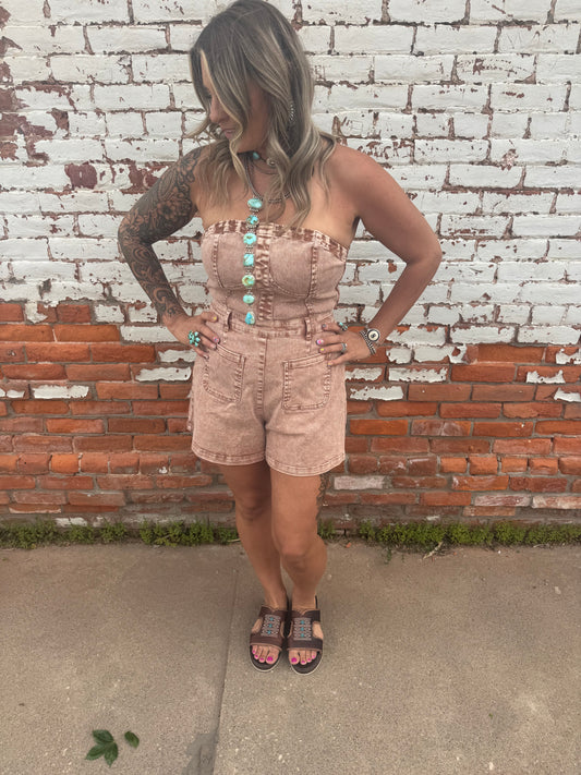 LORRETA-SHORT TUBE ROMPER