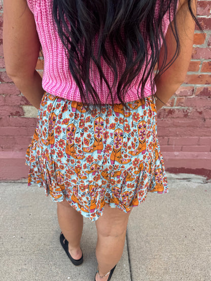BOOT SCOOTIN' BLOOM SKORT