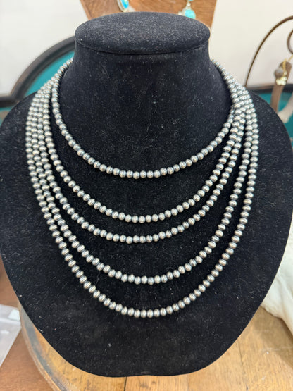 5MM STERLING SILVER PEARL NECKLACE