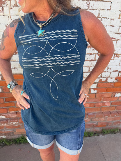 BELLA-BOOT STITCH TANK