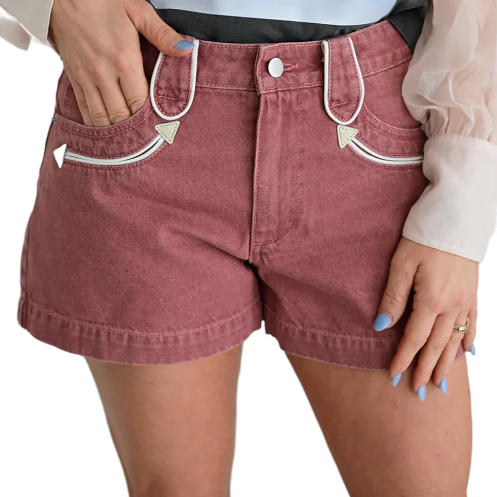 ROSE DENIM WESTERN SHORTS
