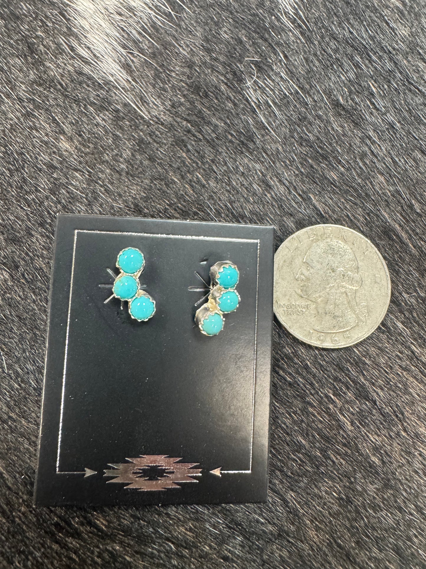 3 STONE TURQUOISE EARS