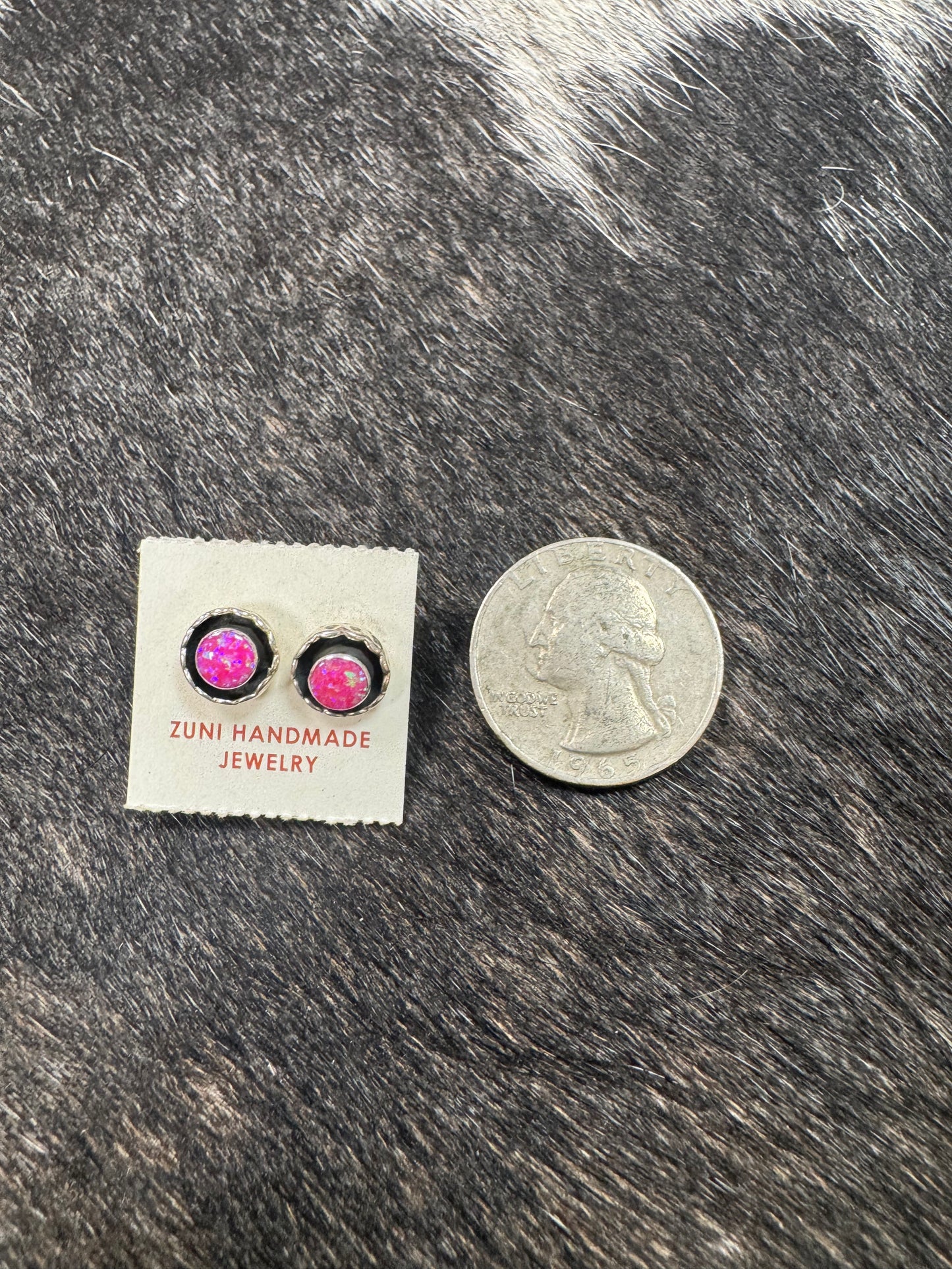 PINK OPAL STUDS
