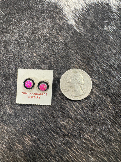 PINK OPAL STUDS