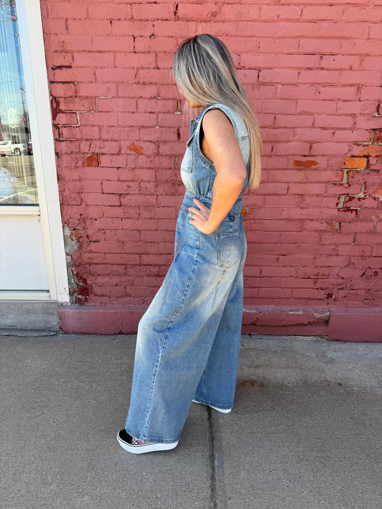 DEE DEE BUTTON DOWN JUMPSUIT