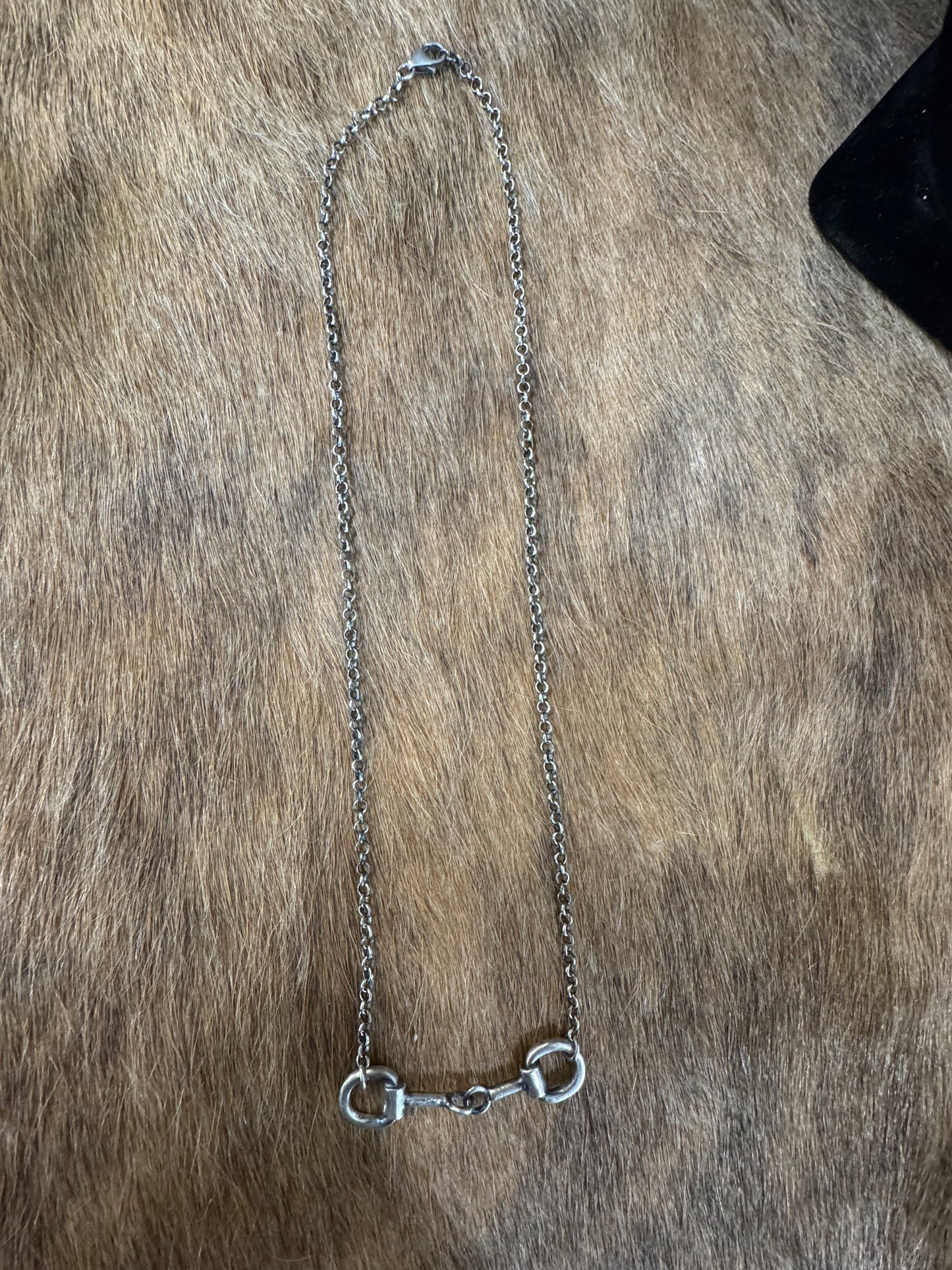STERLING SILVER SMALL HORSE BIT NECKLACE