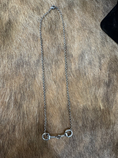 STERLING SILVER SMALL HORSE BIT NECKLACE