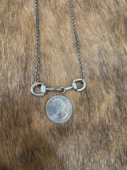 STERLING SILVER SMALL HORSE BIT NECKLACE