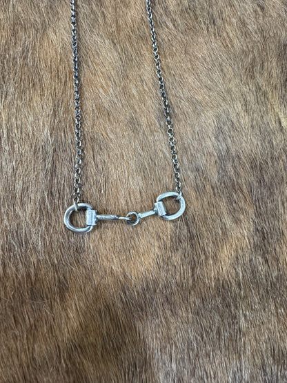 STERLING SILVER SMALL HORSE BIT NECKLACE