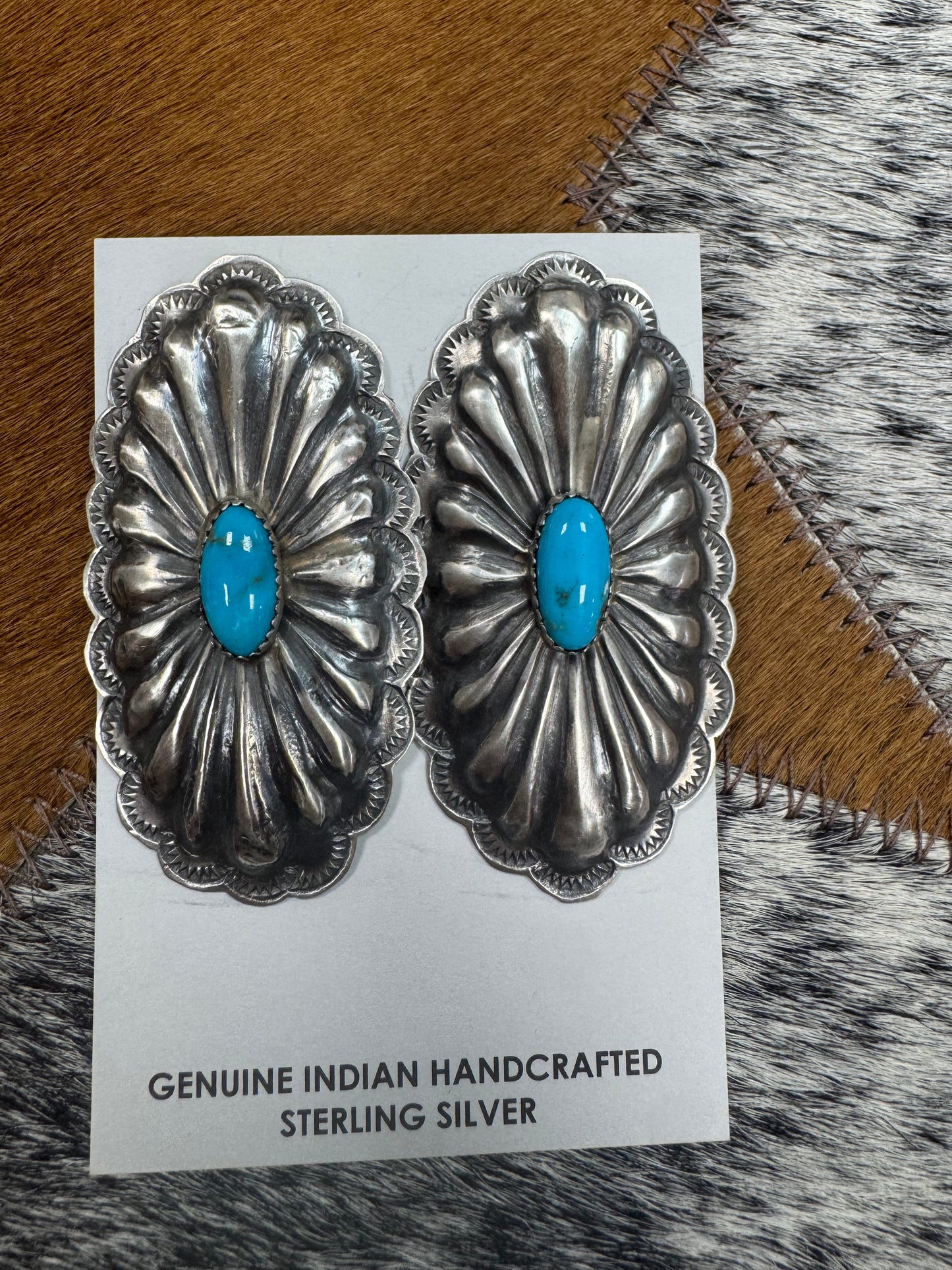 TURQUOISE CONCHO EARRINGS BY RITA LEE
