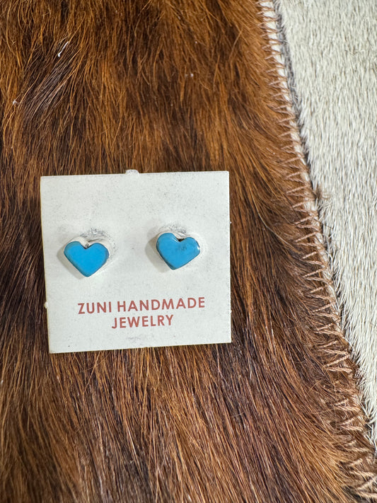 LOVING SPIRIT TURQUOISE HEART STUDS