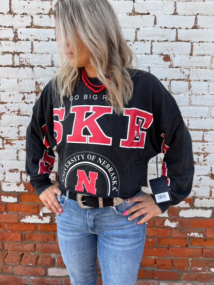 NEBRASKA STATE PHIPPS CROPPED LONGSLEEVE