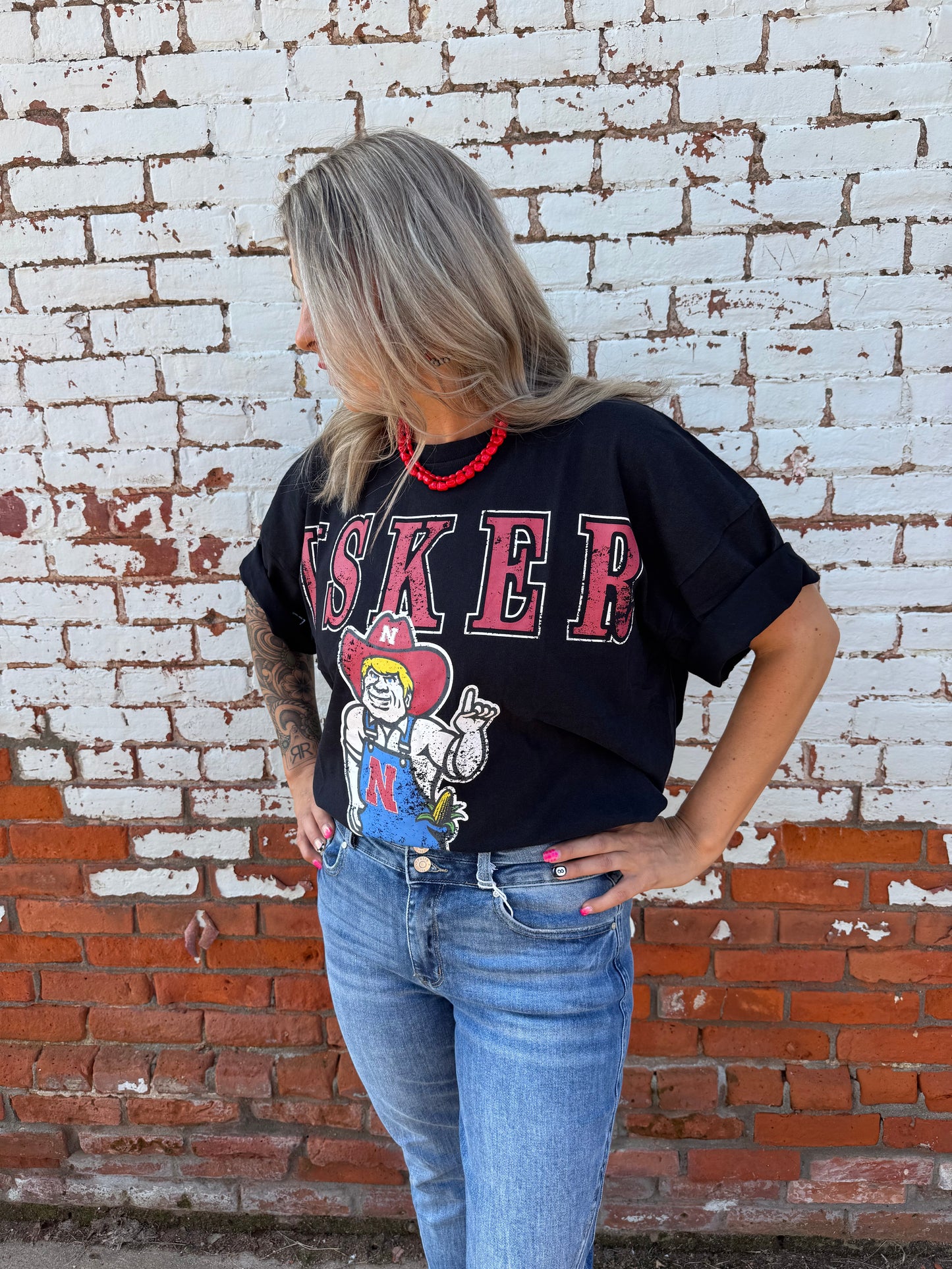 NEBRASKA OVERSIZED BAND TEE