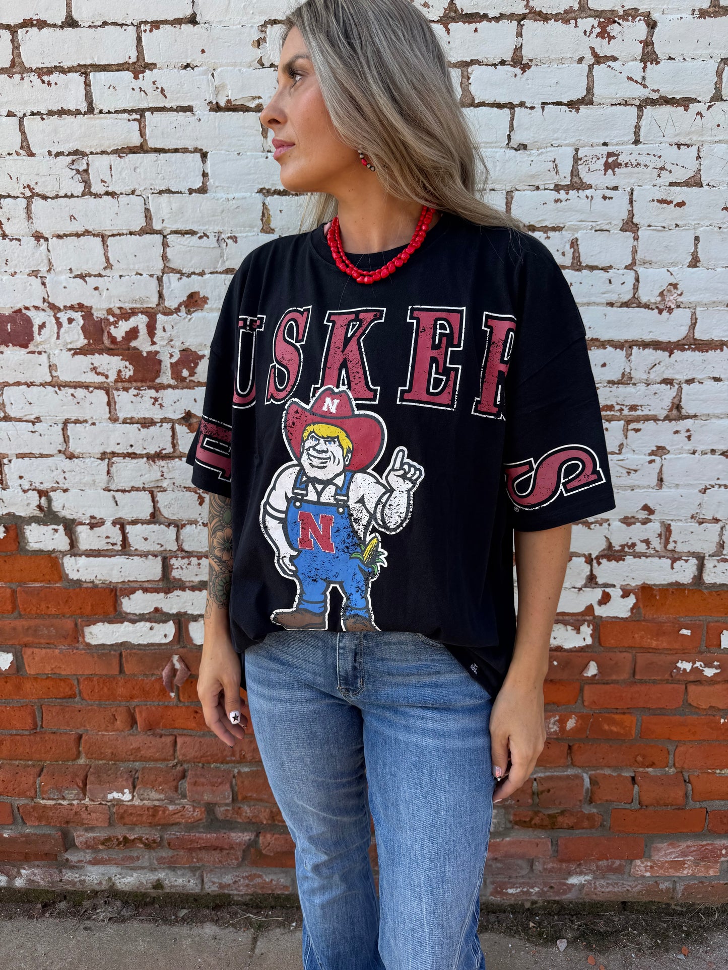 NEBRASKA OVERSIZED BAND TEE