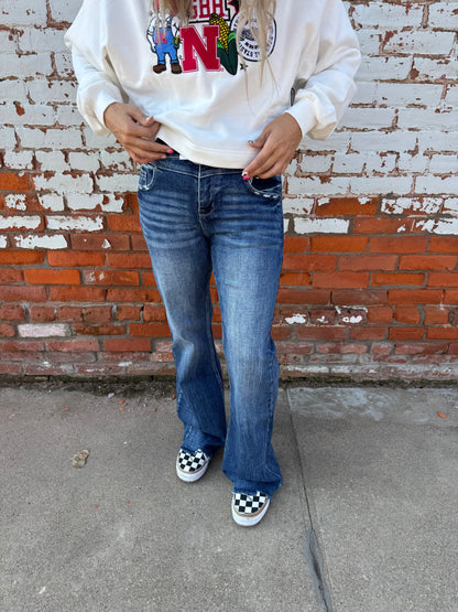 DEMI HIGH RISE WIDE LEG JEANS