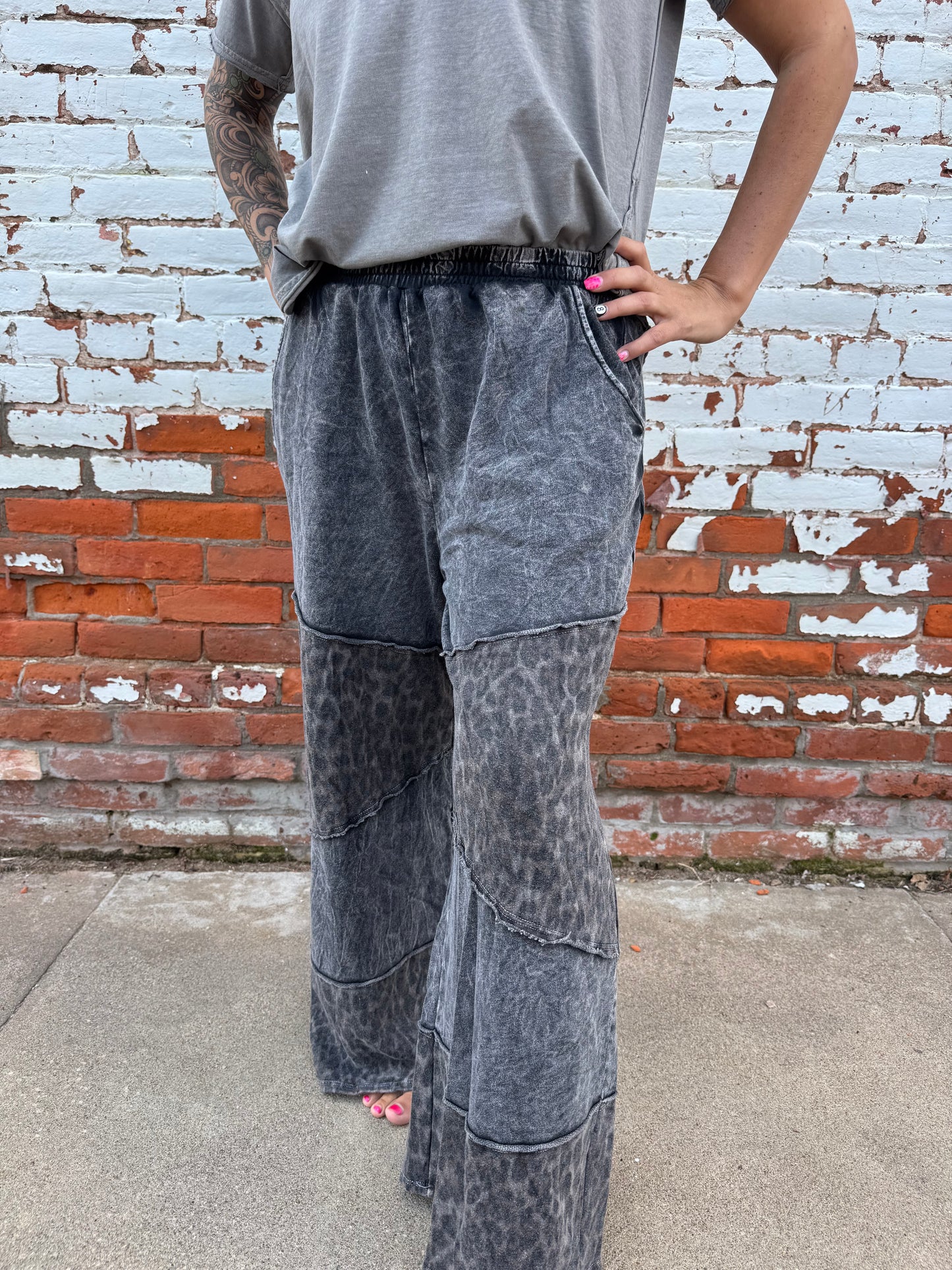 LUXE LEOPARD ASYMMETRICAL TIER PANTS