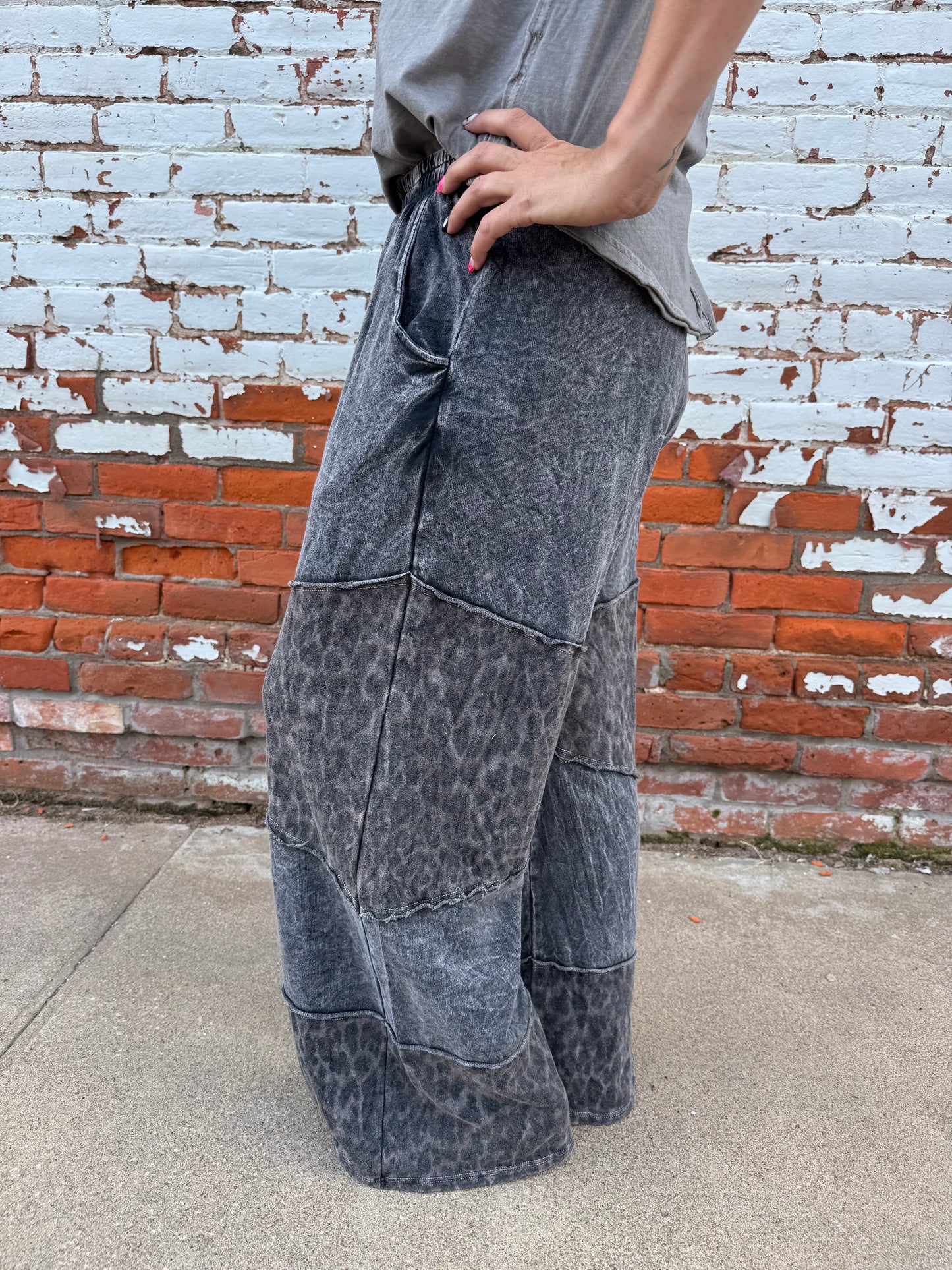 LUXE LEOPARD ASYMMETRICAL TIER PANTS