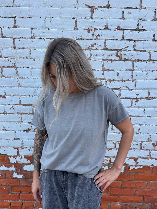 RAW HEM PLAIN TEE