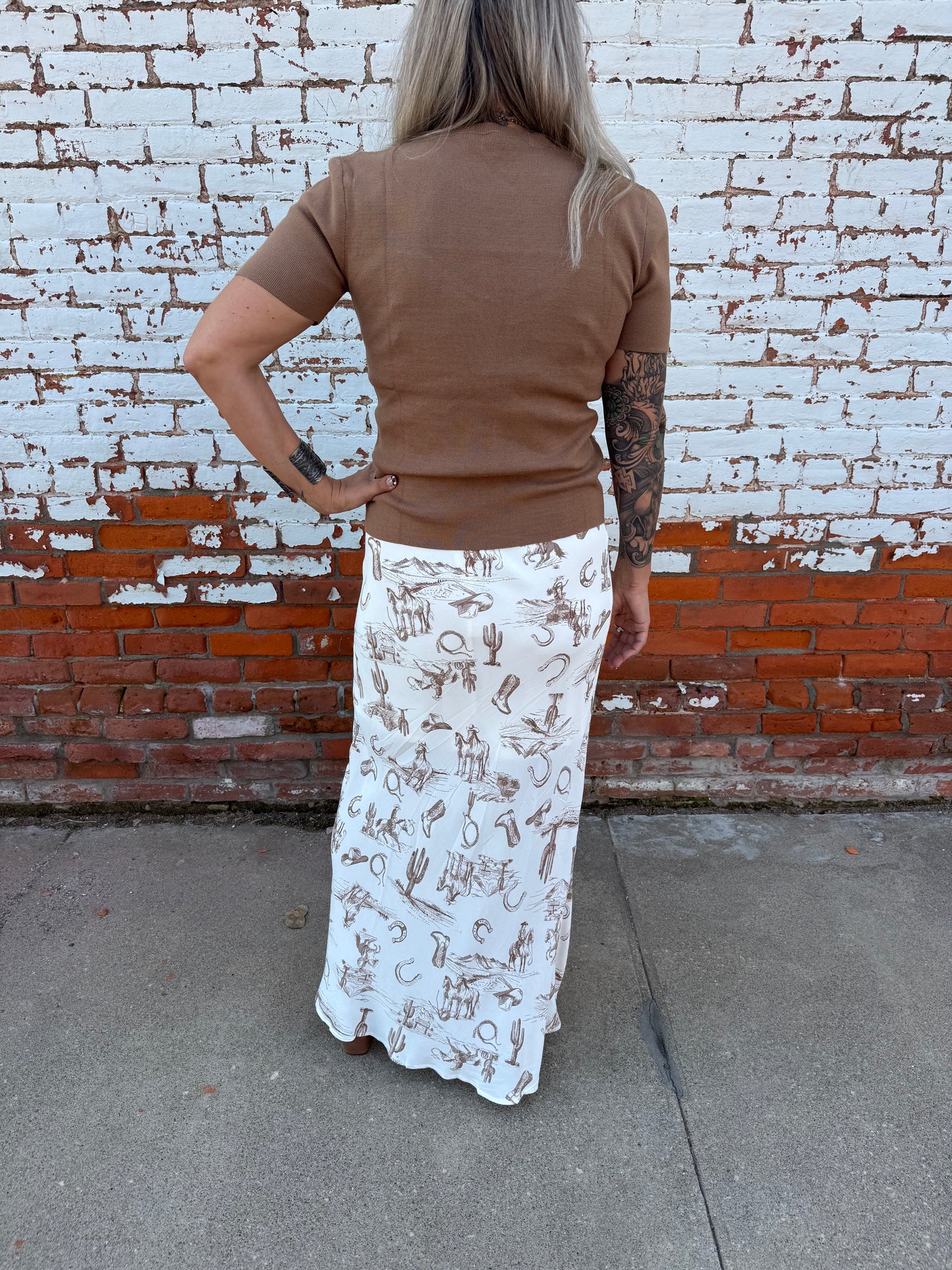 LESLIE WESTERN PRINT SKIRT