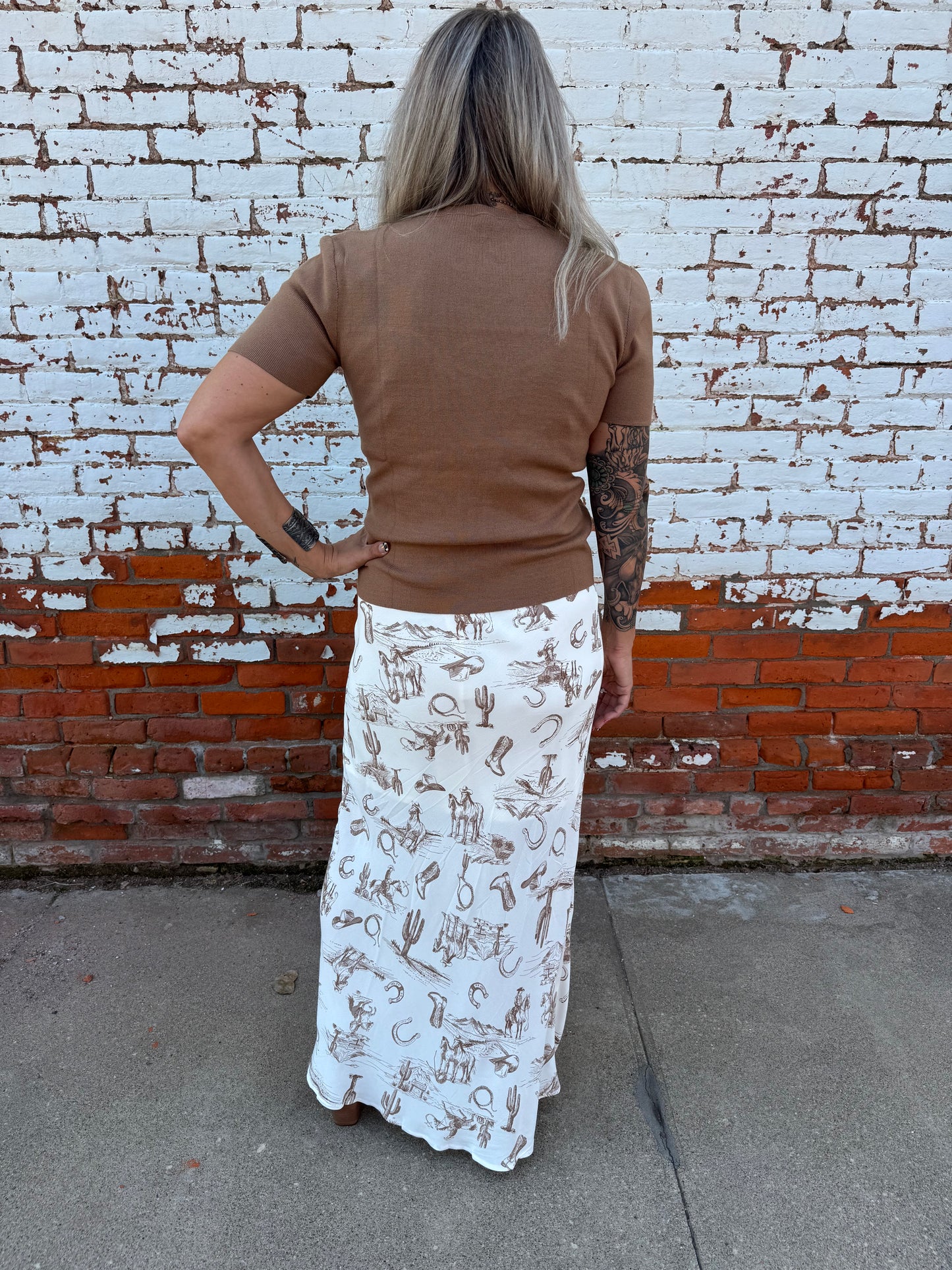 LESLIE WESTERN PRINT SKIRT