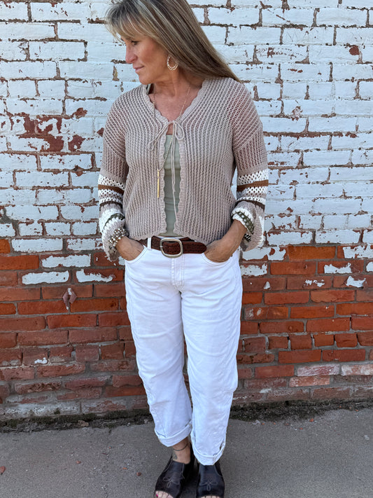 MELANIE MULTI COLOR CROCHET CADIGAN
