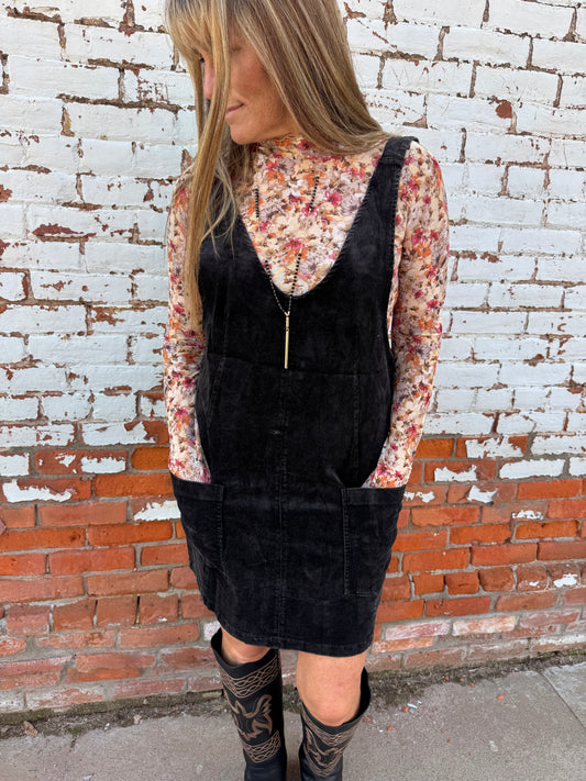 CORDUROY PINAFORE DRESS