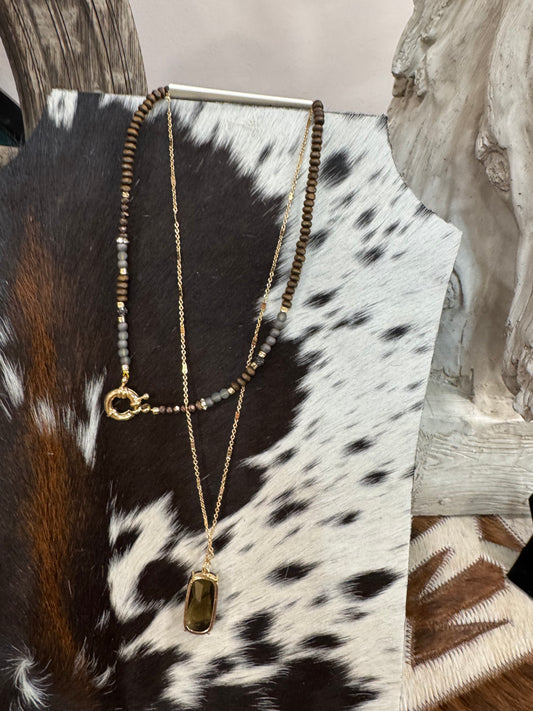 WHISKEY SMOKE LAYER NECKLACE
