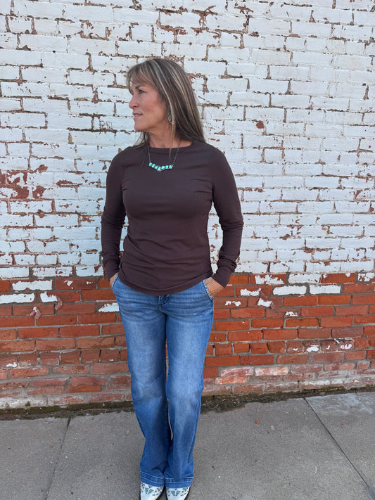 STACY CREW NECK LONG SLEEVE TEE