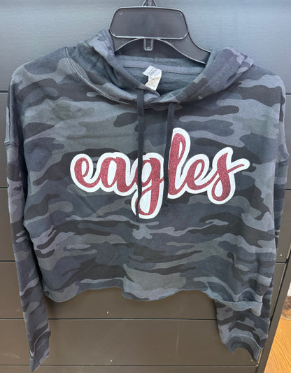 ARLINGTON EAGLES CAMO CROPPED HOODIE
