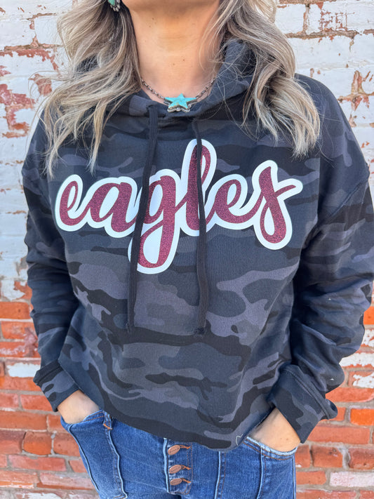 ARLINGTON EAGLES CAMO CROPPED HOODIE