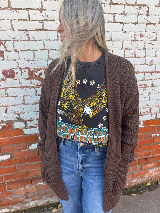 WOOLY WARM WAFFLE CARDIGAN