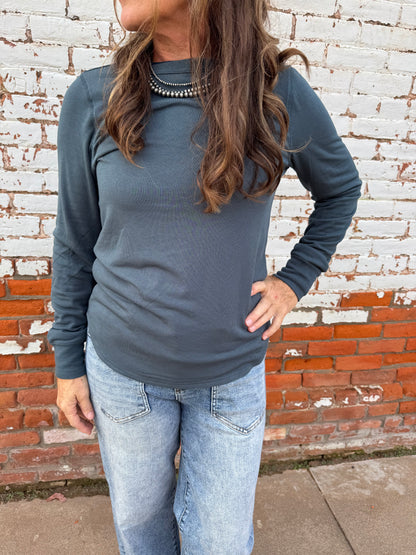 STACY CREW NECK LONG SLEEVE TEE