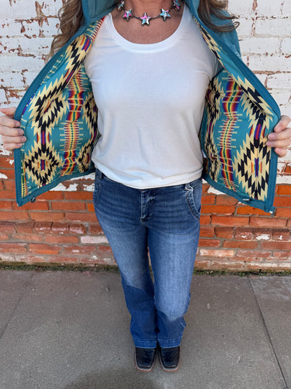 PUFFER VEST WITH BOOT STITCH DETAIL