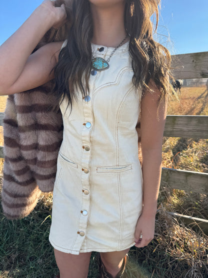 RYNLEE SLEEVELESS BUTTON DOWN DRESS