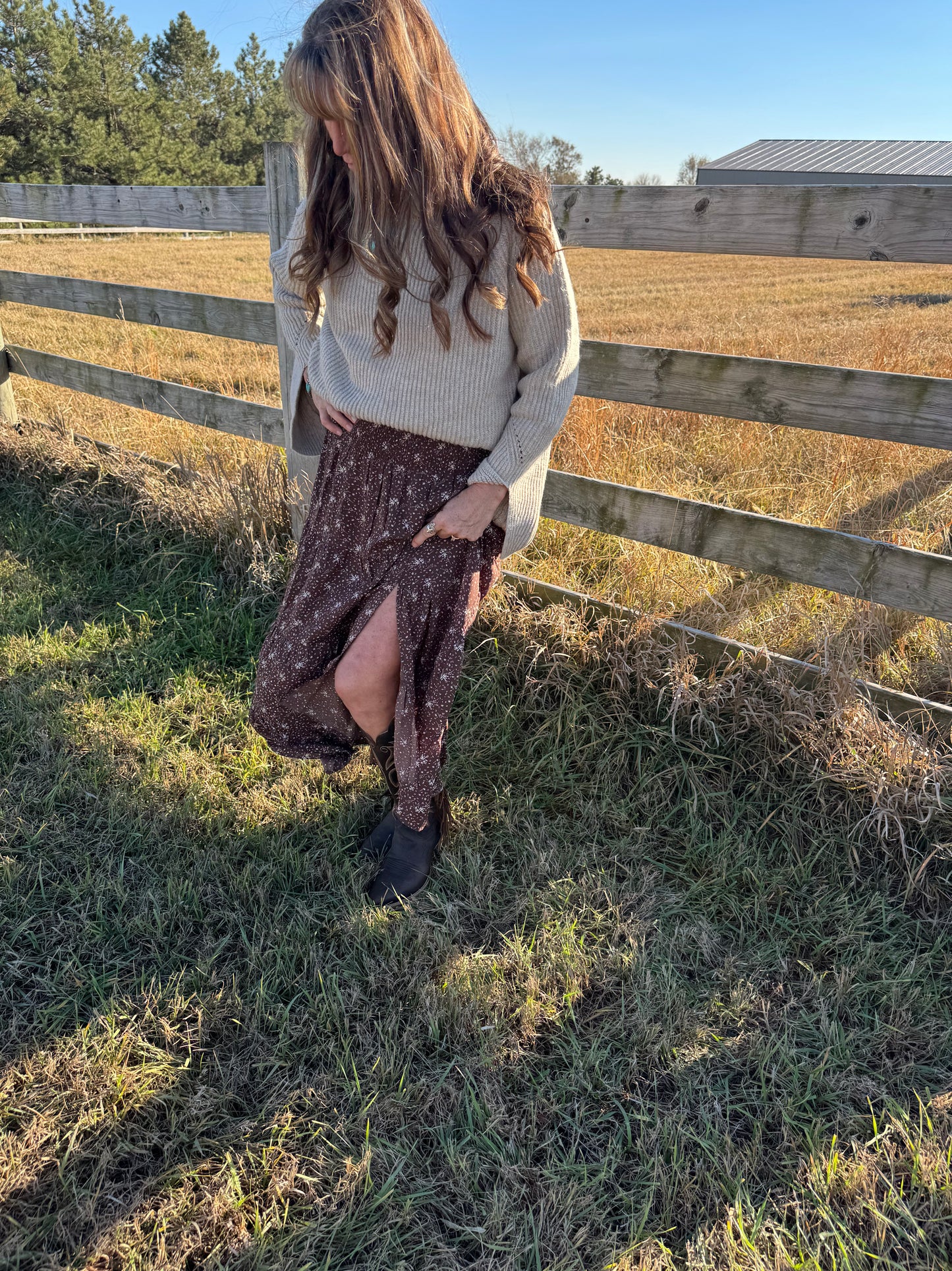 FLORAL TIERED MIDI SKIRT