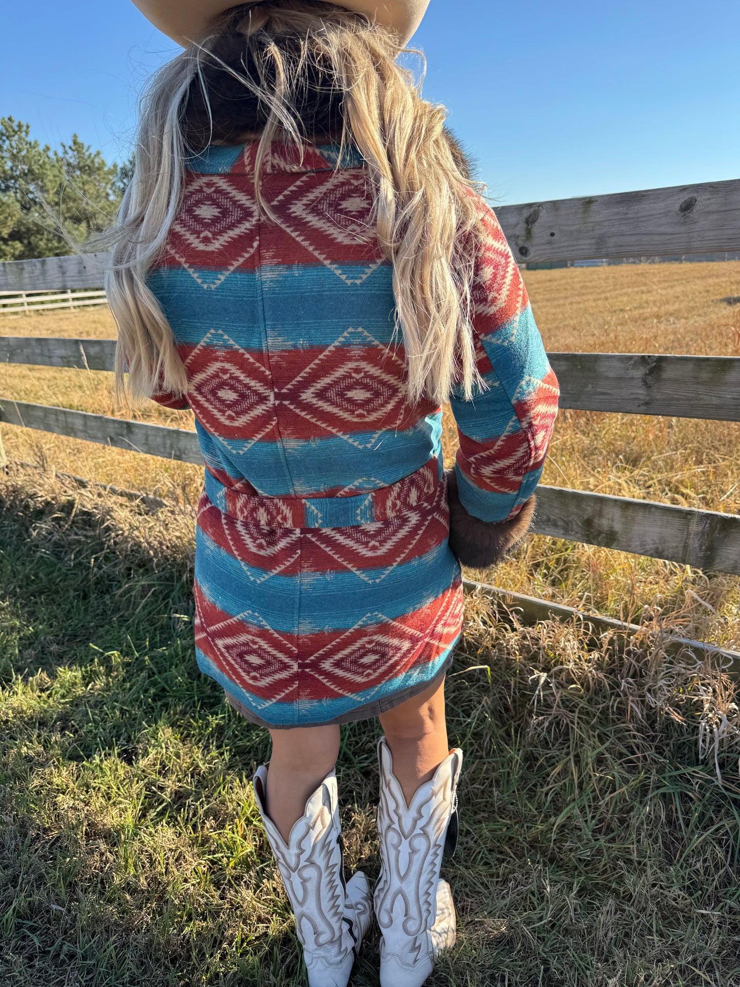 THE JADE AZTEC FUR COAT