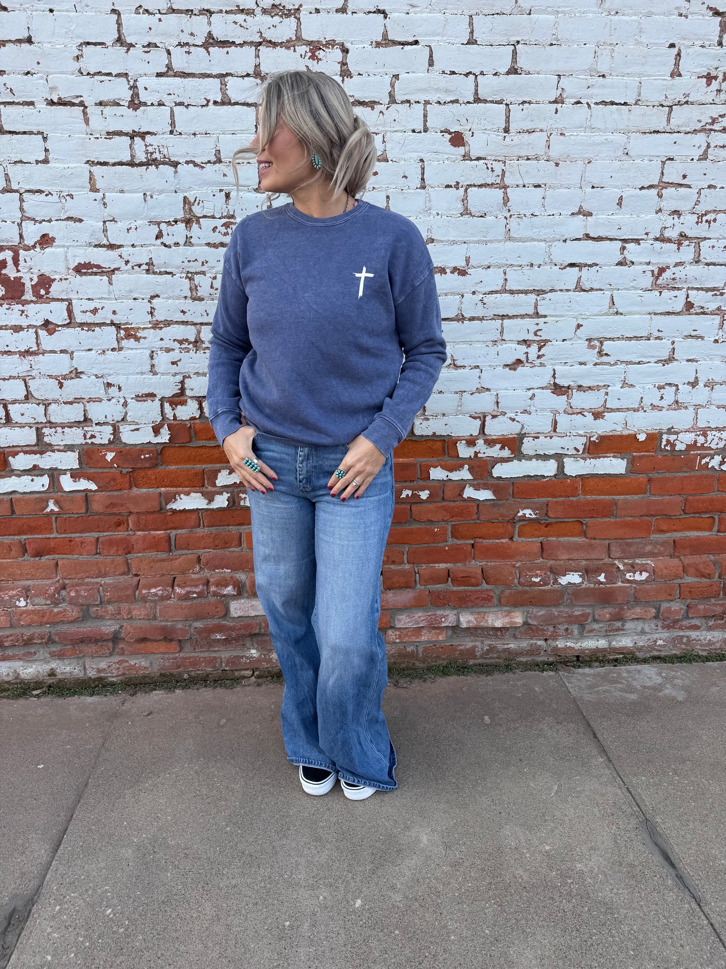 JESUS HAS MY BACK CREWNECK