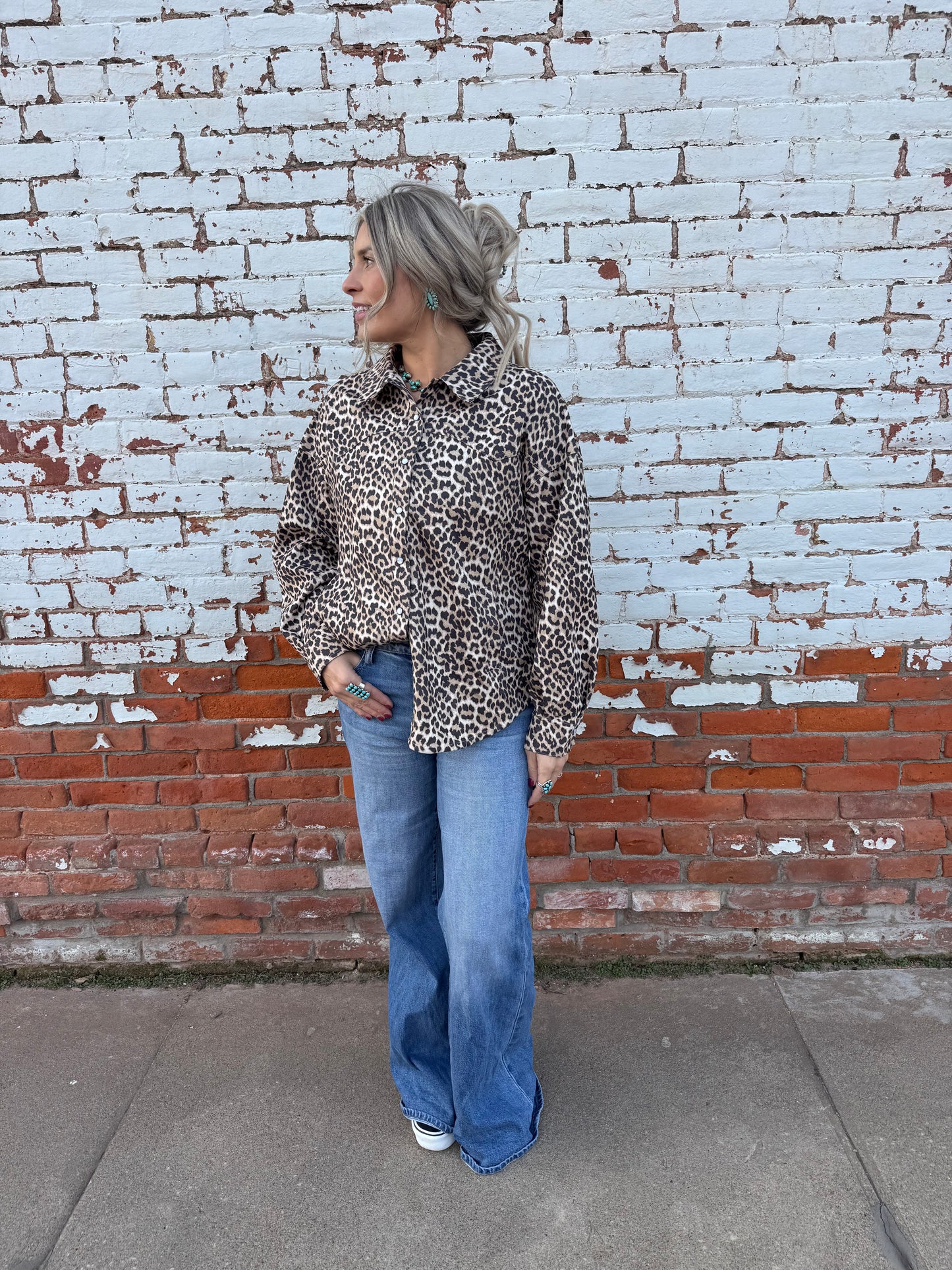 OVERSIZED LEOPARD PRINT TOP