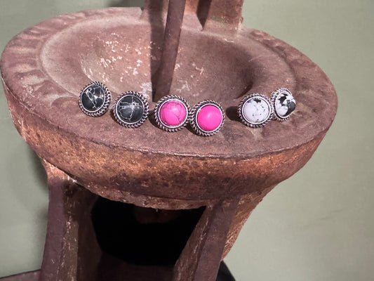 MINI STONE STUD EARRINGS