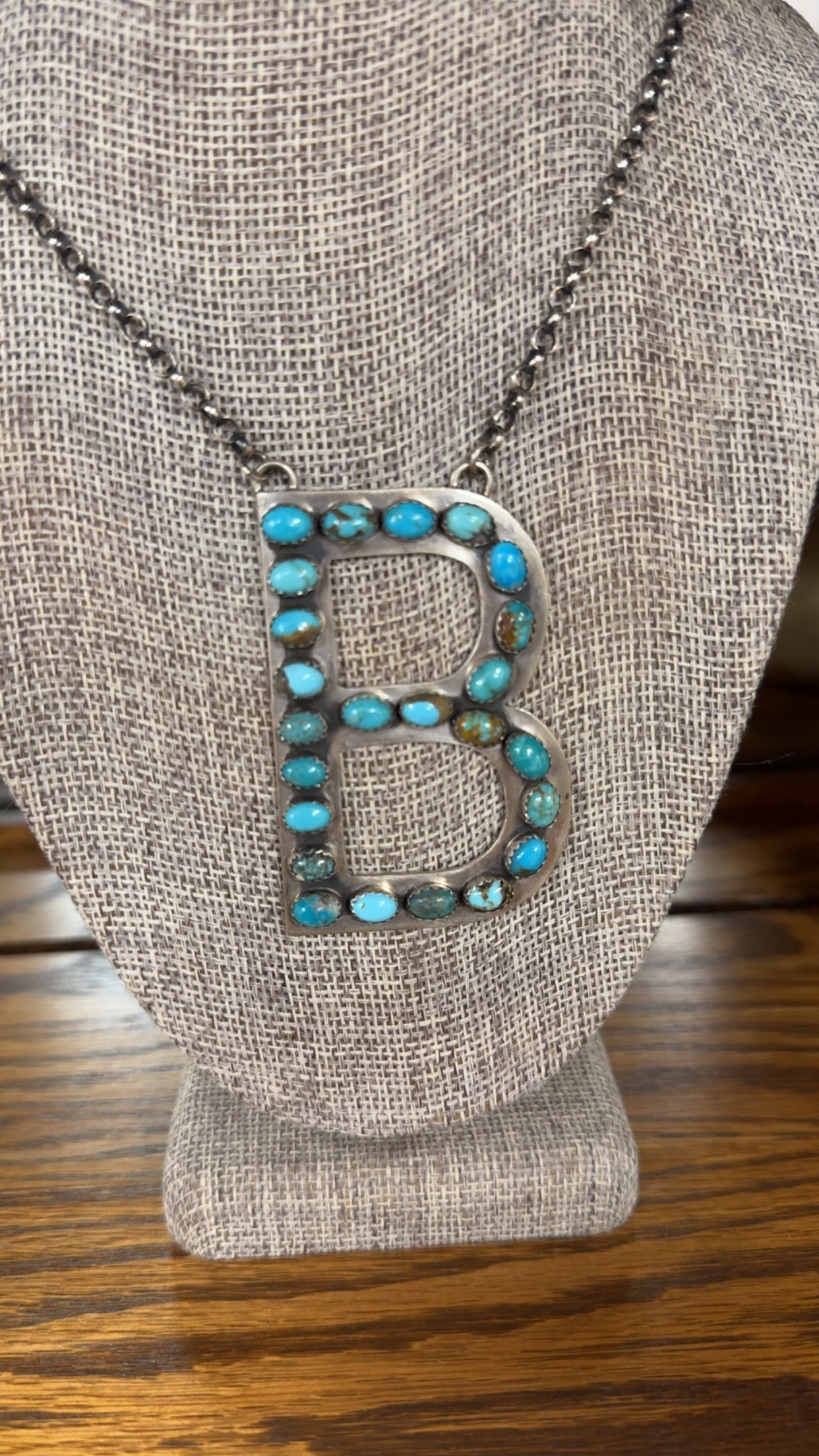 AUTHENTIC NAVAJO LETTER "B" NECKLACE